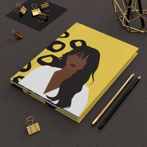 Matte Hardcover Journal For Black Women Gift For Women Cute Journal Writing Journal Yellow Black Cheetah Print Black Girl Magic