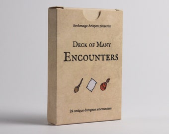 Deck of Many Encounters | Compatible w/ Dungeons and Dragons Fifth Edition | Dungeon Master Accessories | D&D Gifts | Fifth Edition Gifts