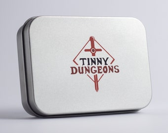 Tinny Dungeons - Minimalist Pocket RPG in a Tin Box - Perfect Travel Companion and Gift | RPG Gifts | D&D gifts | Tiny Role-Playing Game