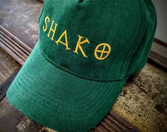 Casquette SHAKO brodée : bonnet en coton vert bouteille avec statistiques aléatoires