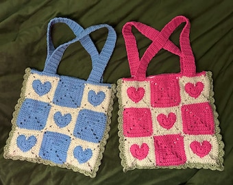 Crochet Heart Bags (sold individually)