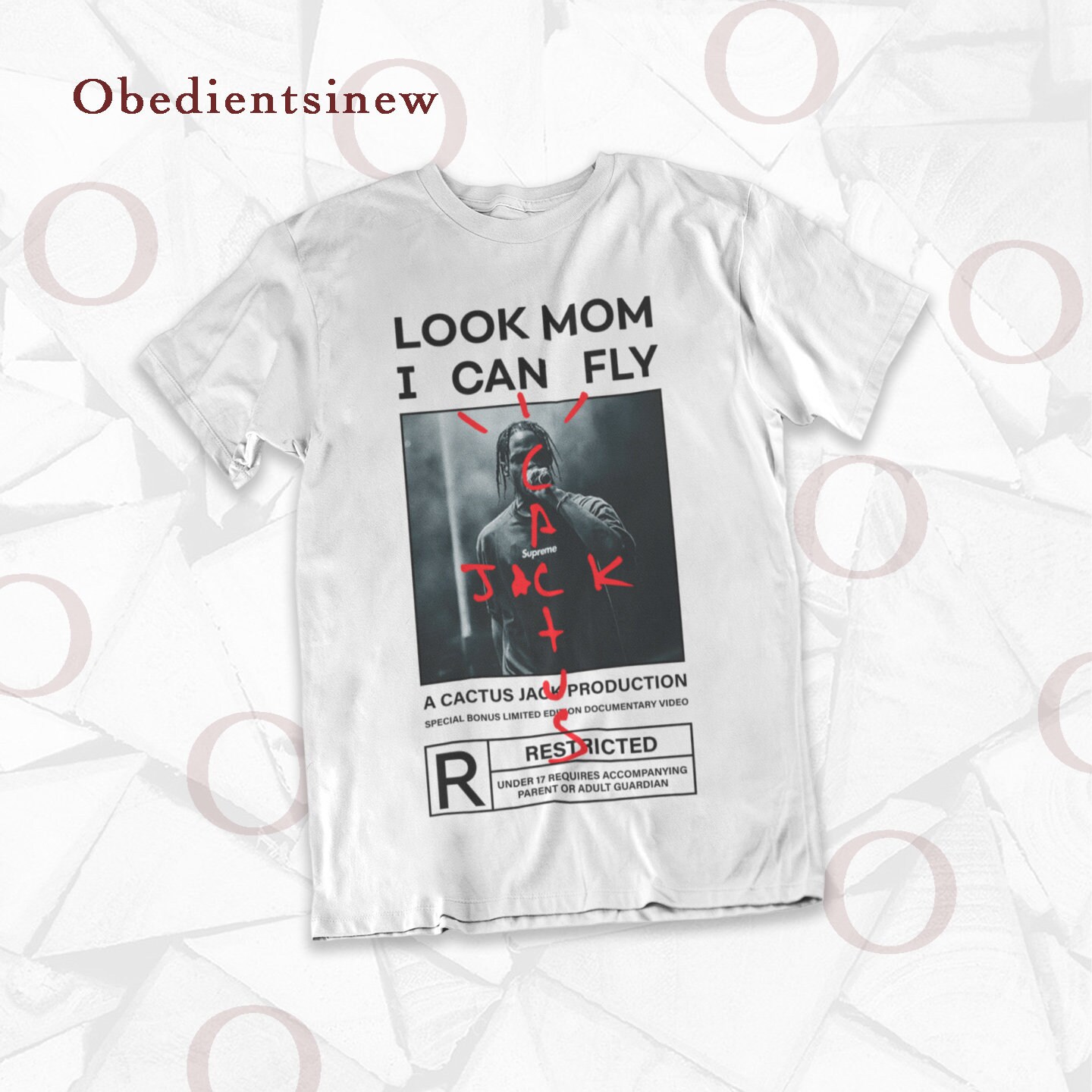 Buy Travis Scott Look Mom I Can Fly Restricted White Unisex Online