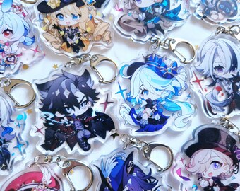 Genshin Impact 11 Fontaine Character Keychain or Stand Clorinde Neuvillette Lynette Wriothesley Furina Lyney Navia Genshin Charms