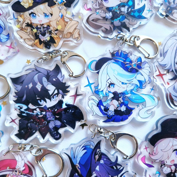 Genshin Impact 11 Fontaine Character Keychain or Stand Clorinde Neuvillette Lynette Wriothesley Furina Lyney Navia Genshin Charms
