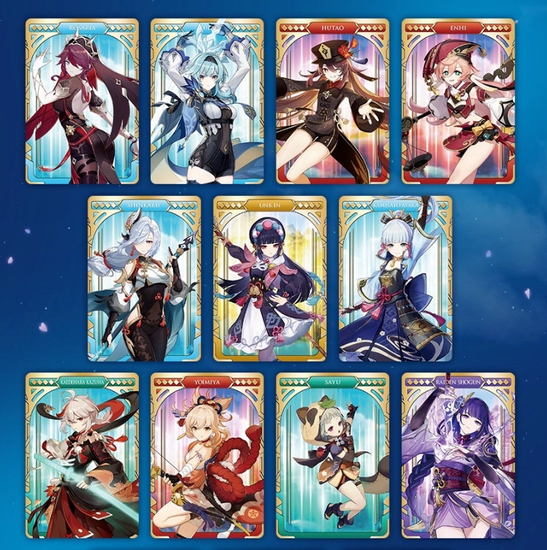 Original BANDAI Collection Genshin Impact Metal Card Genuine Etsy