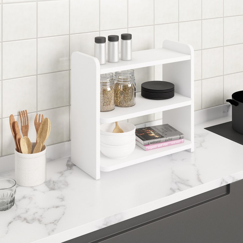 Kitchen Countertop Shelf Kitchen Stand Wooden Spice Rack Etsy UK