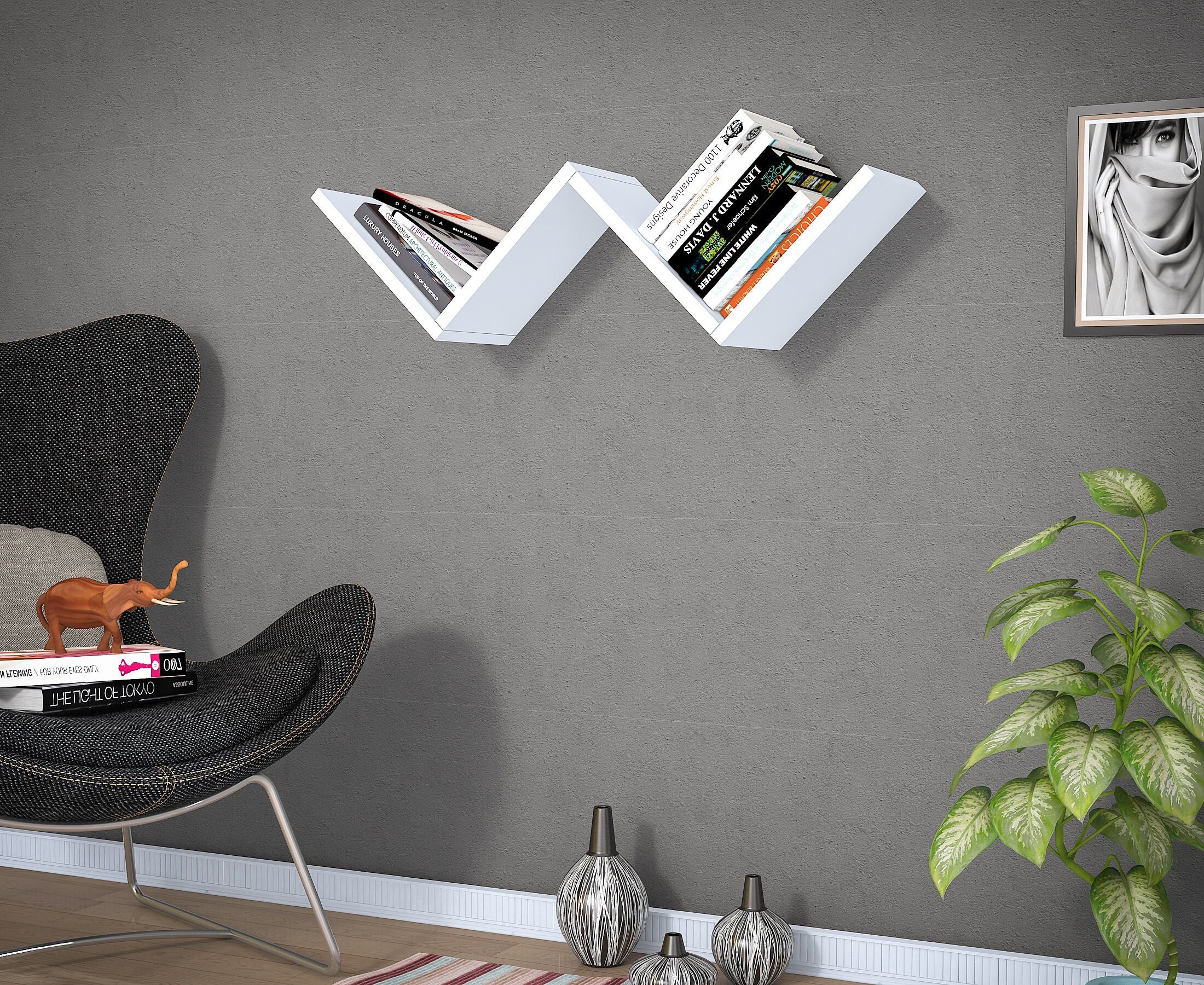 Floating Bookshelf Wall Decor Wall Bookshelf Hanging Etsy UK