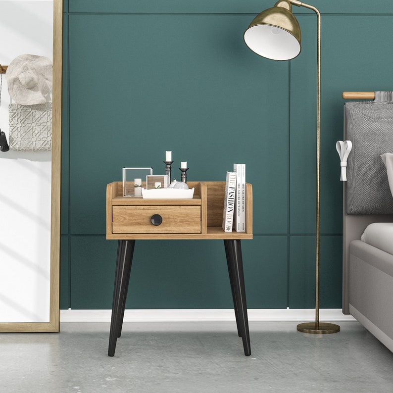 Nightstand Organiser Bedside Table Bedside Cabinet | Etsy UK