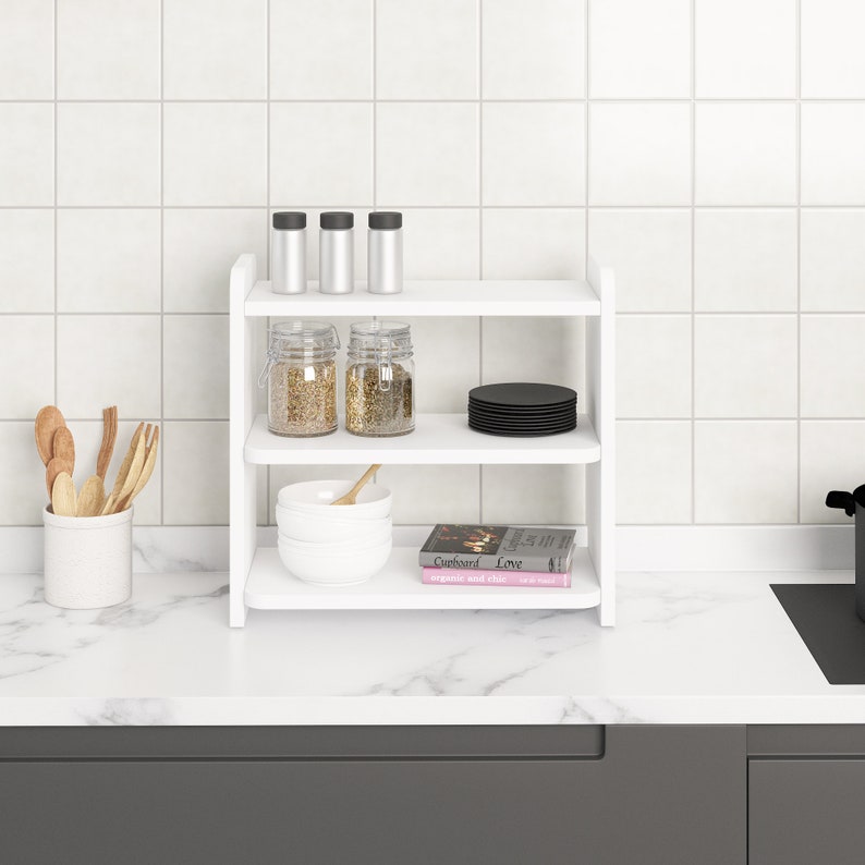 Kitchen Countertop Shelf Kitchen Stand Wooden Spice Rack Etsy UK