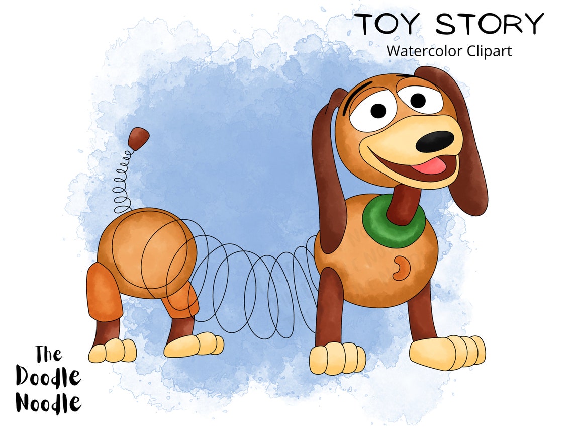 Slinky Dog Toy Story Hand Drawn Watercolor Clipart Cute Etsy Il 1140xN.4356242979 Mil2