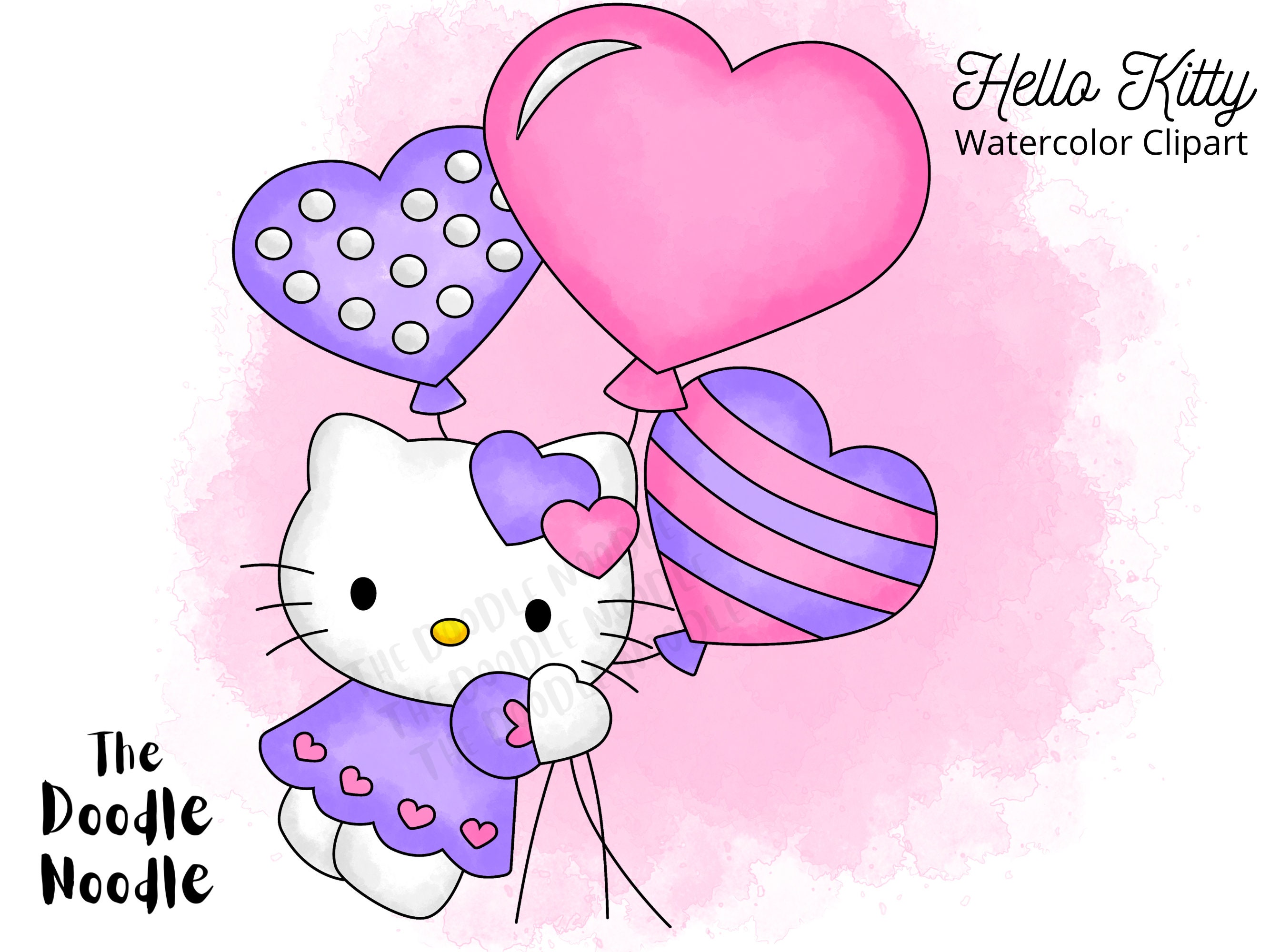 Hello Kitty With Balloons Clipart