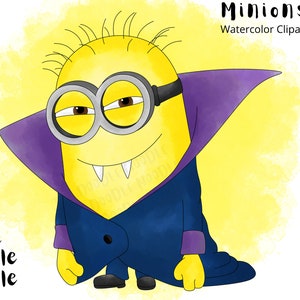 Vampire Minion Minions Hand Drawn Watercolor Clipart - Etsy