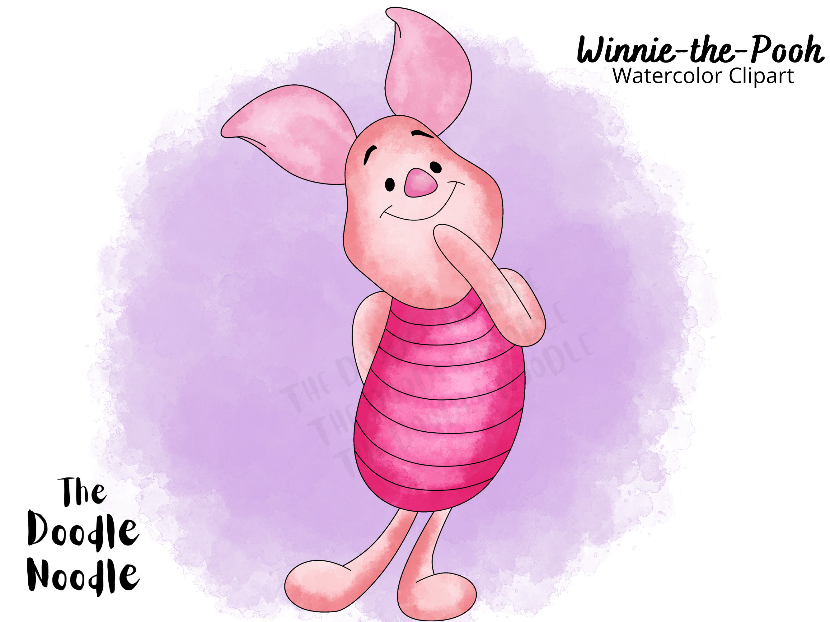 Piglet winnie the pooh clipart gr fico de acuarela dibujado etsy espa a