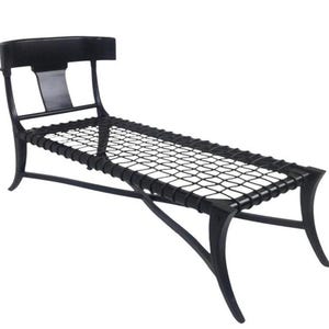 Modern Medellin Mid-Century Klismos Style Chaise Lounge - Ebony
