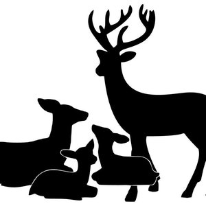 Deer Family Silhouette SVG