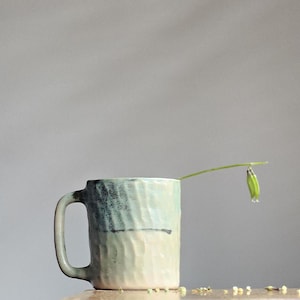 Handgemachte Keramiktasse|Türkis/grüne Tasse|Tee-/Kaffeetasse