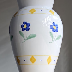 Vase|Pottery Vase|Vintage Italian Pottery Vase|Flowers Hand Painted