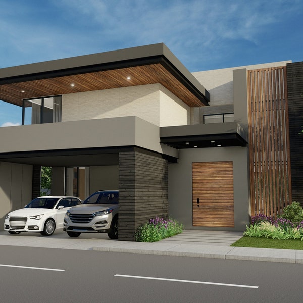 Modern House Plans / 3670sqft / Architecture Design / Drawings Renders / 3 Beds 3 Baths / Interior Design / Cotagge Contemporary Home Luxury