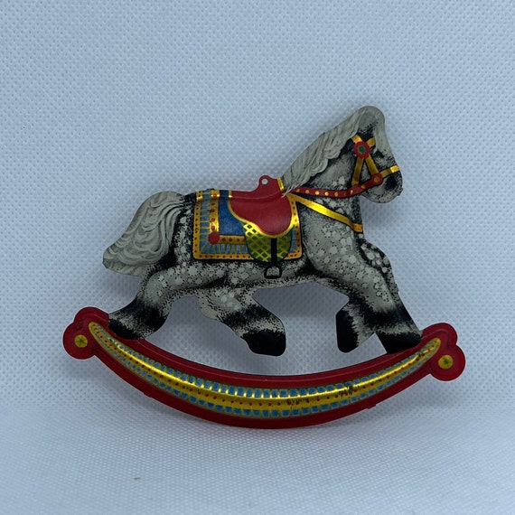 Hallmark Rocking Horse Miniature Christmas Ornament 1993 Feather Tree 6th in Series