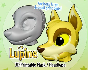 LUPINE Canine Fursuit Headbase: Toony 3D Printable Mask (Digital Download)