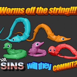 Fuzzy Worms 3D Print [DIGITAL FILES]