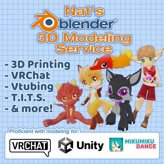 3D Modeling Service- BJDsー3D Print STLsーVRChat, Vtubers, 3Dmodel edits, fursuit head bases & more