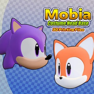 Sonic / Mobian Style Head for Cosplay, Costumes, & Fursuits [SET 1] - 3D model stl 3D print DIGITAL Download
