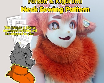 Neck Fur Collar Sewing Pattern for Costumes, Fursuits, & Kigurumi