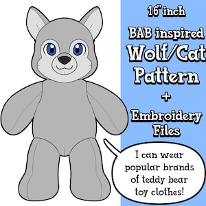 BAB inspired Wolf/Cat Sewing Pattern + Embroidery (No Instructions Yet)