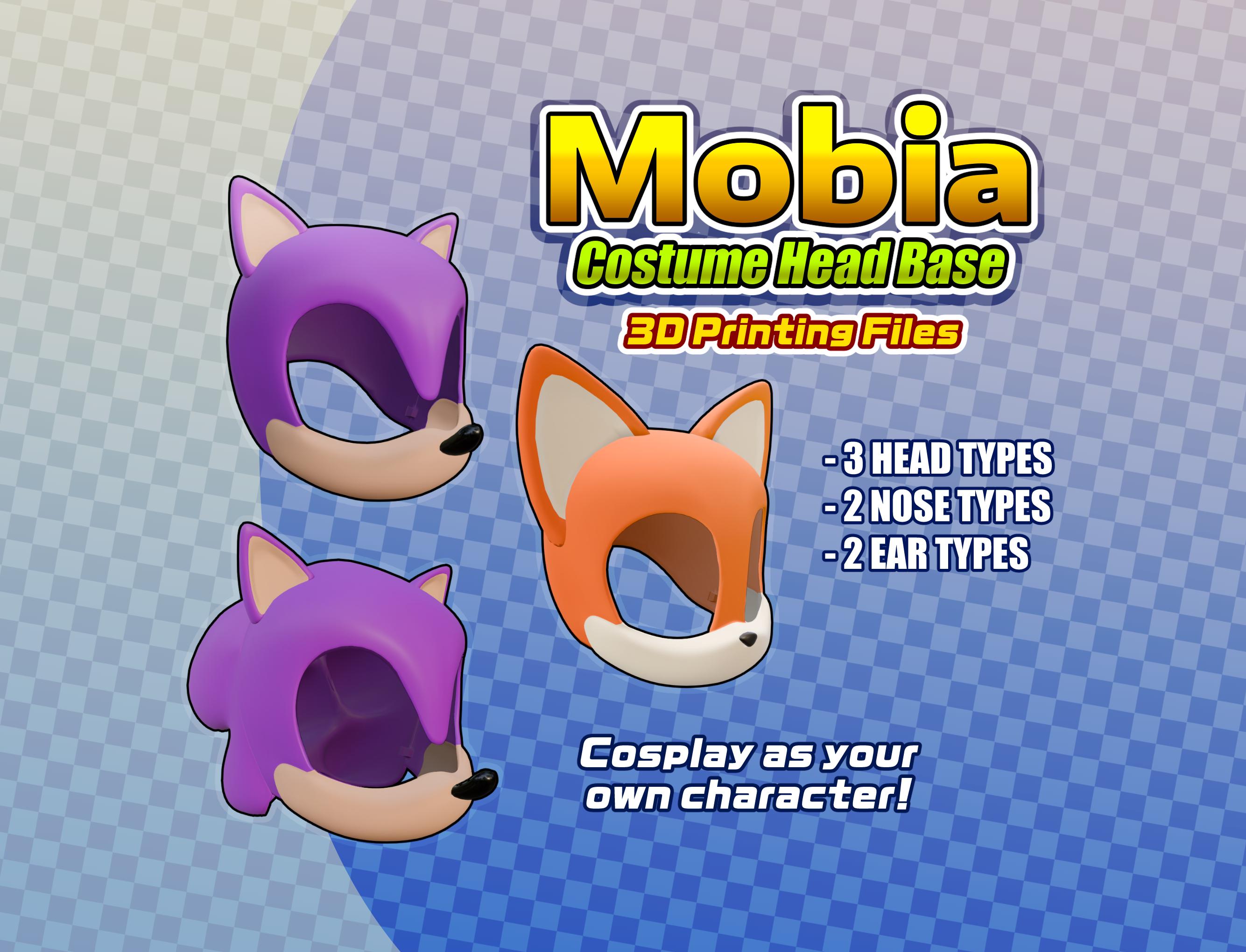Mobian Style Costume Head Base: 3D Model STL (digital Download) - Etsy