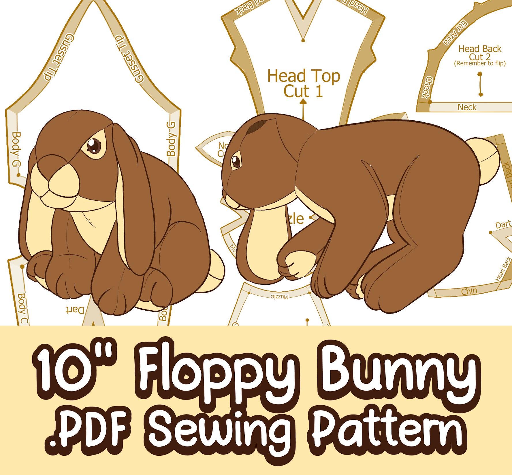 Realistic Lop Bunny Sewing Pattern 10