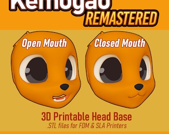 KemoGao Remastered Fursuit Head Base: 3D Printable (SLA & FDM)