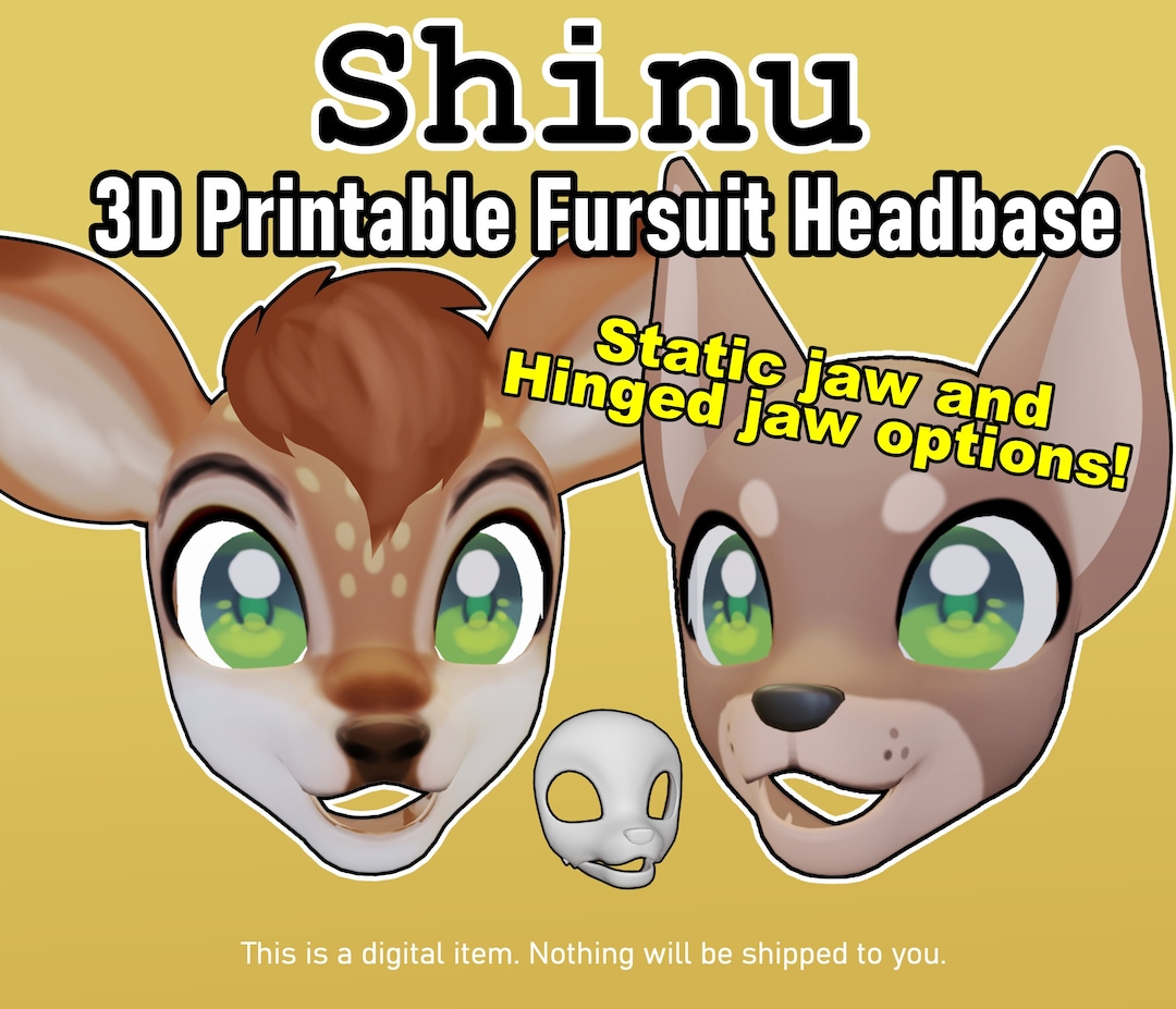 Ver. 3 - SHINU [NOV '23 Update] - Deer/canine/slim Muzzle 3D Printable ...