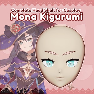 Clamshell Kigurumi: Mona Cosplay Head Shell .STL files - [Digital Download Only]