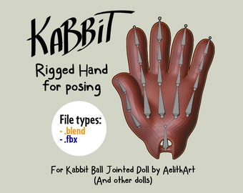 Kabbit BJD - Rigged Hand for posing new hands!