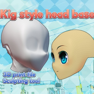 Ver. 1 - Kig Style Kopfbasis | Animegao Kigurumi Cosplay Head - 3D Druck Dateien für DIY zum basteln & individualisieren