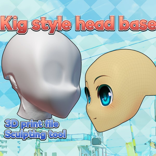 Ver. 1 - Kig Style Head Base | Animegao Kigurumi Cosplay Head - 3D print files for crafting & customization