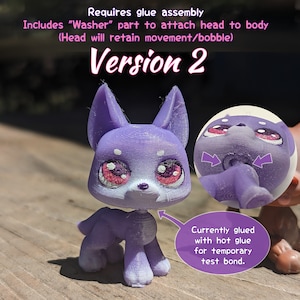 Bobble Head Pet 3D Print File DOWNLOAD ONLY - Pointy Eared Canine/Wolf