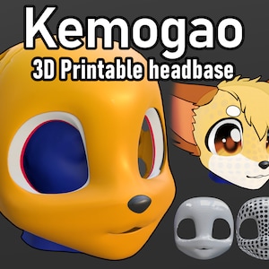 Ver. 5 (Aug 2023 update) - Kemogao 3D Print DIGITAL FILES - Fursuit Headbase