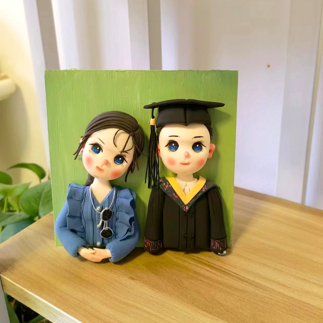 Personalized Graduation Photo Frame: Handmade Clay Portrait Gift - Etsy
