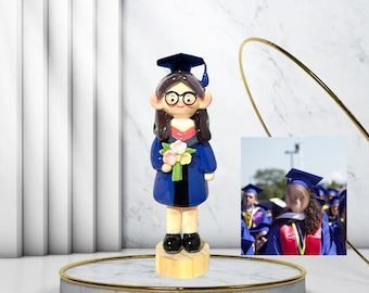 Personalized Clay Graduation Keepsake: Custom Portrait Cake Topper