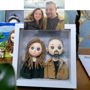 Customizable Couples Portrait Valentines day gift, Personalized Lovers Clay Figures From Photo, Unique Anniversary Engagement Wedding gift