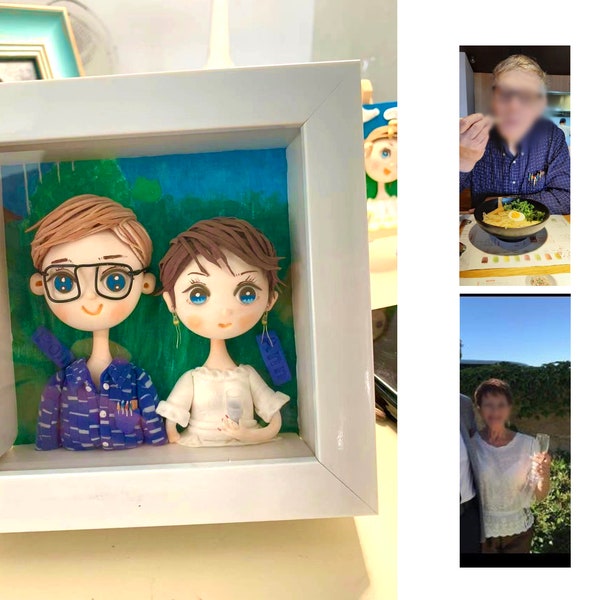 Personalised Super Clay Portraits, Custom made 3d gift, personalised picture, Custom family sculpture, gift from her, Custom illustration