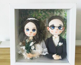 Custom Wedding Gift Bride Groom Frame: Personalized Anniversary Keepsake