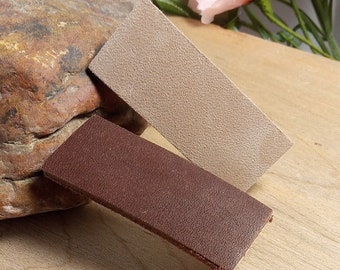 Leather hair clips, handmade hair accessories