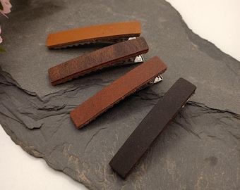 Bruine tinten leren haarspeldjes, haaraccessoires