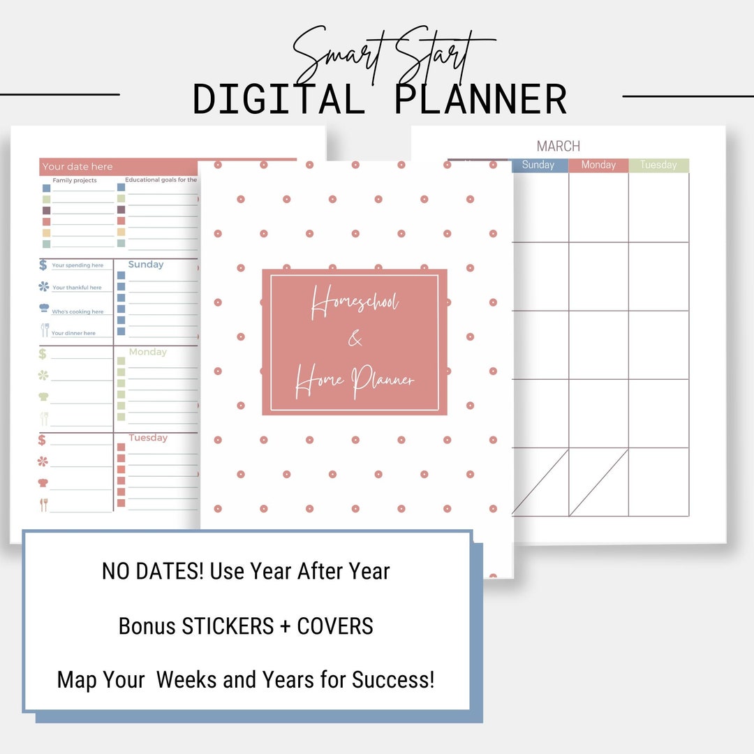 Digital Homeschool Planner for Beginners Comprehensive Etsy