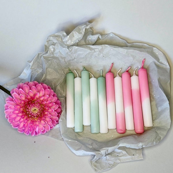 dip dye birthday candles // tree candles