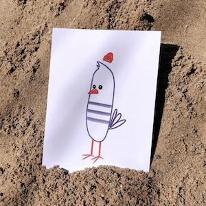 Carte postale avec mouette maritime