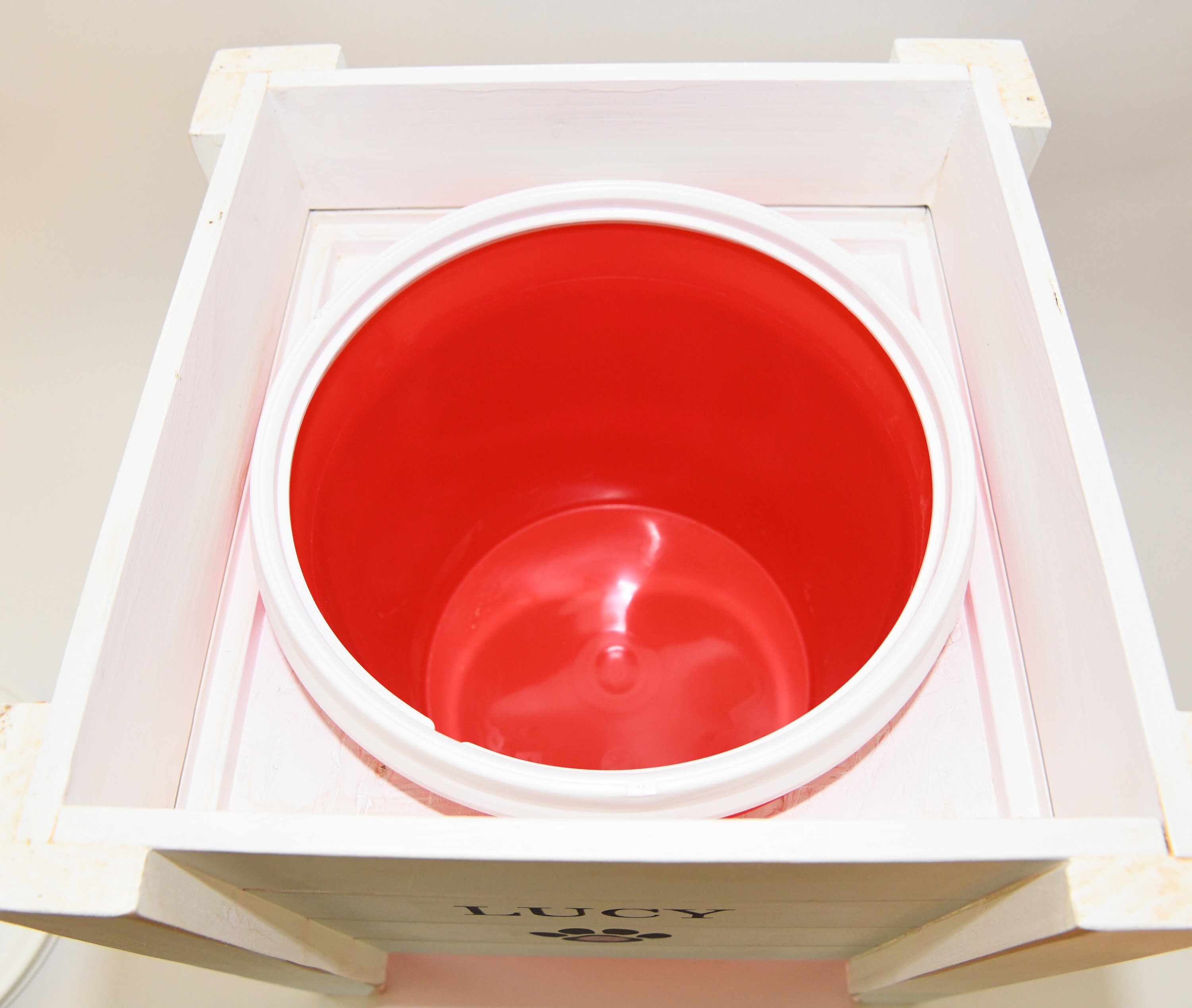 Farmhouse Style Wooden Dog Food Storage Bin Large Custom Pet Etsy